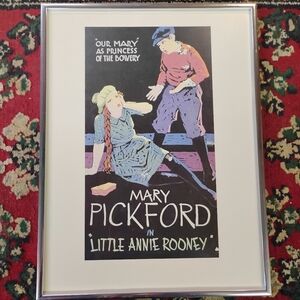 Mary Pickford 'Little Annie Rooney' Art Print Poster Framed with Glass